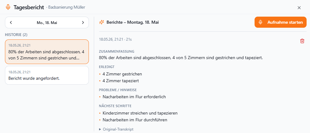 Meisterio Projektdokumentation – Aktivitäten und Dokumente